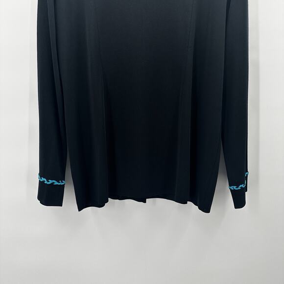 Ming Wang Blazer Womens XL Black Slinky Sweater Career Office Slinky - Picture 6 of 12